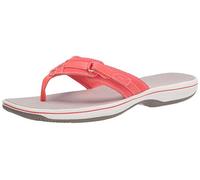 Clarks Breeze Sea, Chanclas Mujer, Bright Coral Synthetic, 35.5 EU