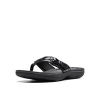 Clarks Breeze Sea, Chanclas Mujer, Negro Black Patent, 37 EU