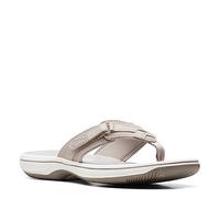 Clarks Breeze Sea - Chanclas para mujer, Gris pardo claro sintético, 42 EU