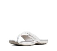Clarks Brinkley Sea, Chanclas Mujer, White Synthetic, 35.5 EU