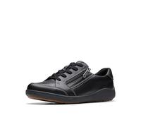 Clarks Bryianne Bayla - Tenis para mujer, Cuero negro, 38 EU