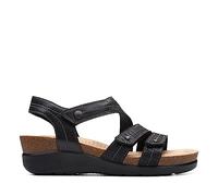 Clarks Calenne Clara, Sandalias con cuña Mujer, Black Combi, 42 EU Ancho