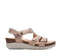 Clarks Calenne Clara, Sandalias con cuña Mujer, Textil Metálico Bronce, 37 EU