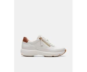 Clarks Clarks - Zapatillas bajas Tivoli Zip de mujer en cuero con suela de goma. Blanco Talla 37
