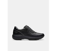 Clarks Clarks - Zapatillas bajas Tivoli Zip de mujer en cuero con suela de goma. Negro Talla 37