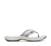 Clarks Cloudsteppers Sandals, Brinkley Sea, Silver Synthetic, 5 (Women)