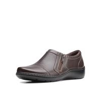 Clarks Cora Giny, Mocasín Plano Mujer, Marrón Oscuro Tumbled Smooth Lea, 37.5 EU