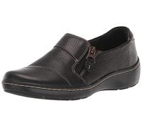Clarks Cora Harbor, Mocasín Penny Mujer, Piel Negra, 37 EU Ancho