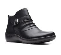 Clarks Cora Rouched, Botas Cortas al Tobillo Mujer, Piel Negra, 43 EU