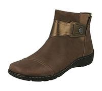 Clarks Cora Tropic - Botines metálicos de piel para mujer, marrón claro, 41 EU
