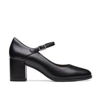 Clarks Correa Freva55, Bomba Mujer, Negro (Piel Negra), 39 EU