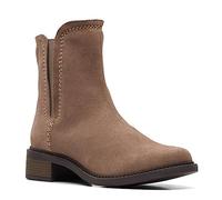 Clarks Cremallera Maye para mujer, Gamuza, Pebble, 41 EU