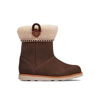 Clarks Crown Loop T, Botas para Nieve Niñas, Nogal Suede, 22.5 EU