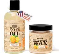 CLARK'S Cutting Board Oil & Wax (2 Bottle Set) | Includes CLARK'S Cutting Board Oil (355ml) & CLARK'S Finish Wax (177ml) | Orange & Lemon Scent
