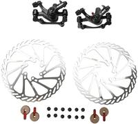 Clarks Cycle Systems CMD-21 - Juego de frenos de disco mecánicos, incluye rotores, soportes IS, 160/160 mm, color negro