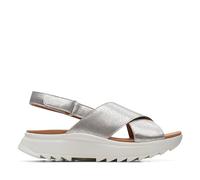 Clarks Dashlite Wish, Sandalia Mujer, Color Plateado, 35.5 EU