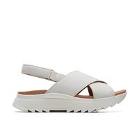 Clarks Dashlite Wish, Sandalia Mujer, White Interest, 37 EU