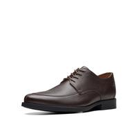 Clarks Delantal Whiddon Oxford para Hombre, Cuero Martillado Marrón Oscuro, 46 EU