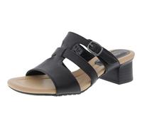 Clarks Desirae Palm, Sandalia deslizante Mujer, Piel Negra, 42 EU