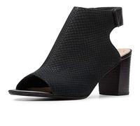 Clarks Deva Bell Sandalias de Talón Abierto Mujer, Negro (Black Nubuck Black Nubuck), 42 EU