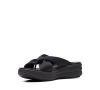 Clarks Drift Ave, Sandalias deslizantes Mujer, Negro Negro Textil, 40 EU Estrecho