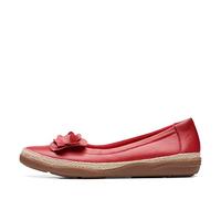 Clarks Elaina Jade, Zapatos Tipo Ballet Mujer, Cherry Red Leather, 37.5 EU Ancho