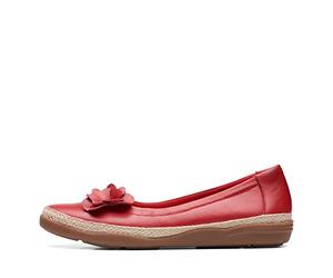 Clarks Elaina Jade, Zapatos Tipo Ballet Mujer, Cuero Rojo Cereza, 37 EU Ancho