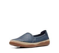 Clarks Elaina Ruby, Mocasín Mujer, Cuero Azul Marino, 42.5 EU Ancho