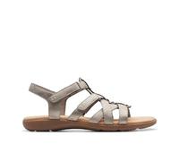 Clarks Elizabelle KayFlat Sandalia para mujer, Peltre metálico, 35.5 EU