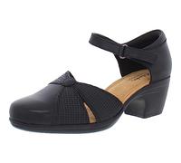 Clarks Emily Rae Pump, Black Leather, 8 Medium