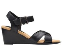 Clarks Emmalae Iris, Sandalia Mujer, Black Leather, 37.5 EU