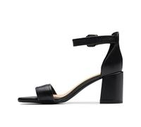 Clarks Ezoria Mae, Sandalia Mujer, Black Leather, 41.5 EU