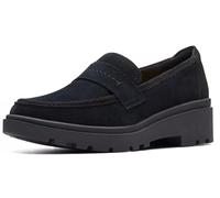 Clarks Facilidad de Cala, Mocasín Plano Mujer, Gamuza Negra, 37.5 EU