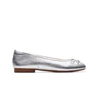 Clarks Fawna Lily - Bailarinas Planas para Mujer, Piel Plateada, 8 UK, Plateado, 42 EU
