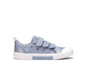 Clarks Foxing Trim K. - Tenis Deportivos de Lona Vaquera, Talla 11 UK para niños