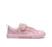 Clarks FoxingGleam K. Tenis Deportivos, Lona Rosa, Talla 1 UK Niño