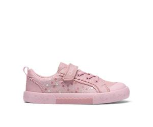 Clarks Foxinggleam K - Zapatillas de Lona Rosa para niña