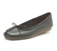 Clarks Originals — Bailarinas para mujer Freckle Ice – Piel negra – Talla 41 EU