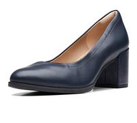 Clarks Freva55 Court, Bomba Mujer, Piel Marina, 39 EU