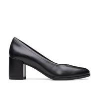Clarks Freva55 Court, Bomba Mujer, Piel Negra, 35.5 EU