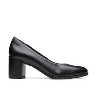 Clarks Freva55 Court, Bomba Mujer, Piel Negra, 40 EU
