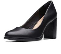 Clarks Freva85 Court, Zapatos de tacón Mujer, Black Leather, 37 EU
