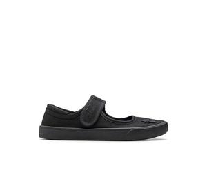 Clarks Girl'S Hopper Go School Plimsolls | Durable Canvas Upper | Floral Detailing | Machine Washable | Wide Fit Available
