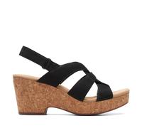 Clarks Giselle Beach, Sandalia Mujer, Negro, Nobuck, 36 EU