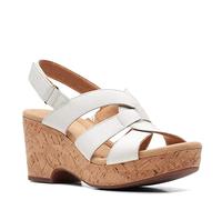 Clarks Giselle Beach - Sandalias de cuña, de ante, para mujer, Cuero Blanco, 37.5 EU