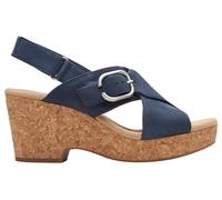 Clarks Giselle Dove, Sandalia Mujer, Nubuck Azul Marino, 38 EU