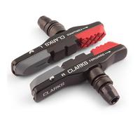Clarks Gold Mountain Bike V-Brake Pastilla de freno compuesta triple, soporte de cartucho de aluminio ligero compatible con todos los sistemas estándar de 70 mm (paquete de 2)