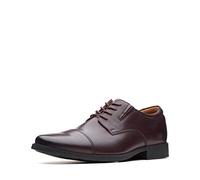Clarks Gorra Tilden Derby para Hombre, Vino Cuero, 42 EU Ancho