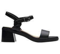Clarks Jaylan Ray, Sandalia Mujer, Black Leather, 39 EU