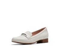 Clarks Juliet Aster, Mocasín Mujer, Cuero Blanco, 41 EU Ancho